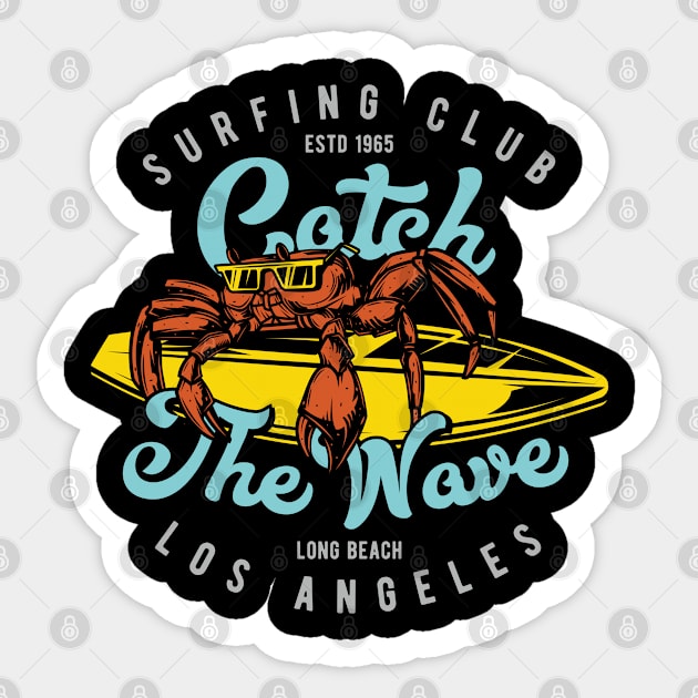 Surfing club catch the wave Sticker by Design by Nara